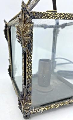 Vintage belgian lantern lamp 1980's bronze made by Chehoma