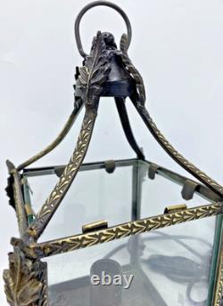 Vintage belgian lantern lamp 1980's bronze made by Chehoma