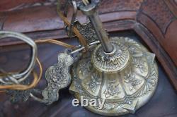 Vintage italian metal glass Lantern chandelier figural decor