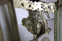 Vintage italian metal glass Lantern chandelier figural decor