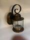 Vintage nautical ship lantern, brass copper wall light, Clear Glass