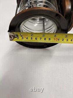 Vintage nautical ship lantern, brass copper wall light, Clear Glass