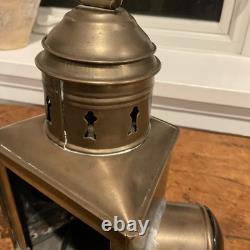 Vintage working marine signal lantern 3 lens brass oil lamp