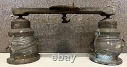Vintages 1920s Nautical Maritime Brass Lantern Light Fixture Electric