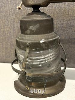 Vintages 1920s Nautical Maritime Brass Lantern Light Fixture Electric