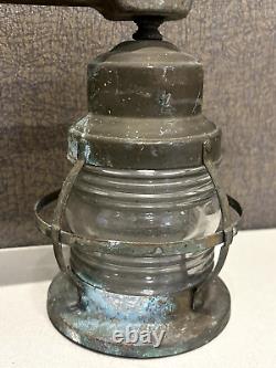 Vintages 1920s Nautical Maritime Brass Lantern Light Fixture Electric