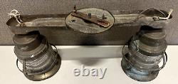 Vintages 1920s Nautical Maritime Brass Lantern Light Fixture Electric