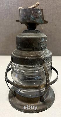 Vintages 1920s Nautical Maritime Brass Lantern Light Fixture Electric