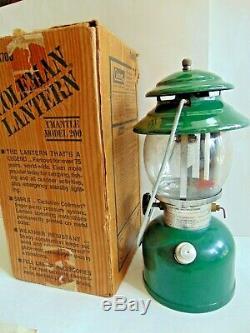 Vntg COLEMAN Dated 7-81 MODEL 200A700 SINGLE MANTLE GREEN LANTERN with BOX