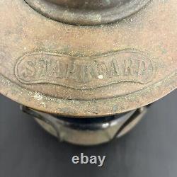 Vntg Starboard Copper Oil Lamp Blue Lantern Boat Light Nautical Maritime Decor