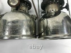 Vtg 7 Lantern Green Chrome Coleman Model 247-200- 242c For Restoration No Glass