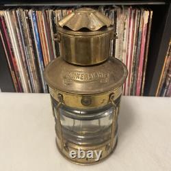 Vtg ANKERLICHT Brass Lantern 9 NAUTICAL Maritime GLASS Kerosene Decor antique