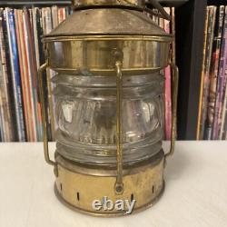 Vtg ANKERLICHT Brass Lantern 9 NAUTICAL Maritime GLASS Kerosene Decor antique