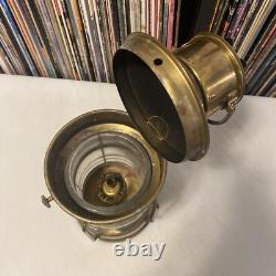 Vtg ANKERLICHT Brass Lantern 9 NAUTICAL Maritime GLASS Kerosene Decor antique