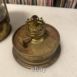 Vtg ANKERLICHT Brass Lantern 9 NAUTICAL Maritime GLASS Kerosene Decor antique