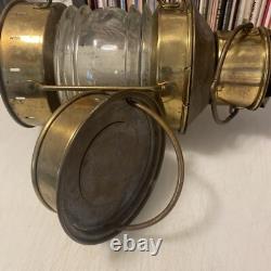 Vtg ANKERLICHT Brass Lantern 9 NAUTICAL Maritime GLASS Kerosene Decor antique