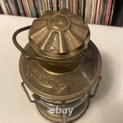 Vtg ANKERLICHT Brass Lantern 9 NAUTICAL Maritime GLASS Kerosene Decor antique