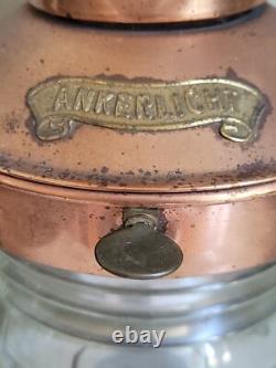 Vtg Antique Ankerlicht Maritime Copper Glass Lantern Lamp Nautical