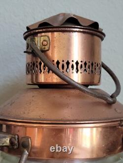 Vtg Antique Ankerlicht Maritime Copper Glass Lantern Lamp Nautical