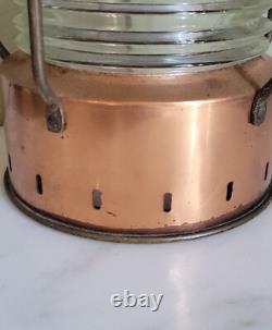 Vtg Antique Ankerlicht Maritime Copper Glass Lantern Lamp Nautical