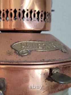 Vtg Antique Ankerlicht Maritime Copper Glass Lantern Lamp Nautical