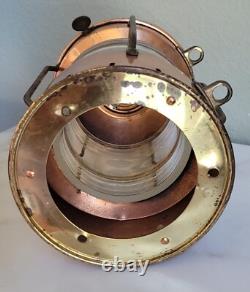 Vtg Antique Ankerlicht Maritime Copper Glass Lantern Lamp Nautical