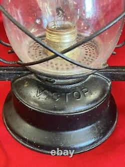 Vtg Antique DIETZ VICTOR KEROSENE LANTERN Converted Electric-WORKS-USA