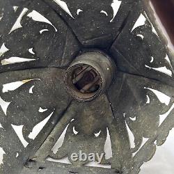 Vtg Antique Early 1900s Gothic Medieval Metal Castle Ceiling Lantern Hang Lamp