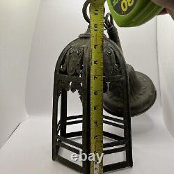 Vtg Antique Early 1900s Gothic Medieval Metal Castle Ceiling Lantern Hang Lamp