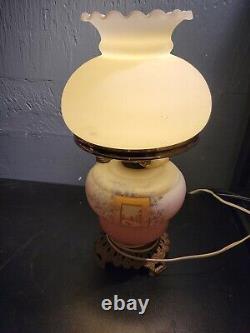 Vtg Antique Globe Incandescent Hurricane Lantern Oil Lamp Converted Electric 15