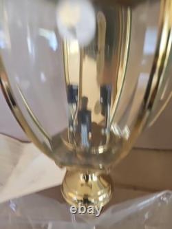 Vtg BRASS Lantern Outdoor Light with Mount 26 X 9.5 3 Lights