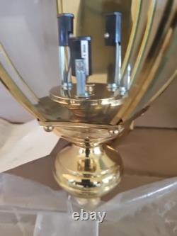 Vtg BRASS Lantern Outdoor Light with Mount 26 X 9.5 3 Lights