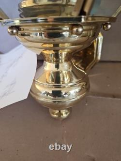 Vtg BRASS Lantern Outdoor Light with Mount 26 X 9.5 3 Lights