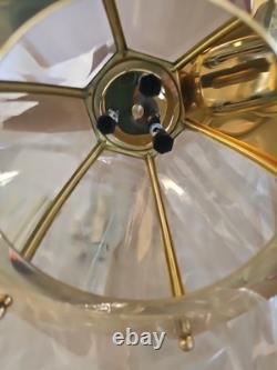 Vtg BRASS Lantern Outdoor Light with Mount 26 X 9.5 3 Lights