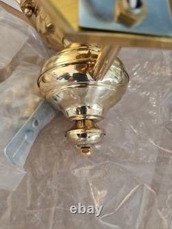 Vtg BRASS Lantern Outdoor Light with Mount 26 X 9.5 3 Lights