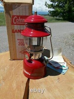 Vtg Coleman 200a Burgundy Lantern Dated 10-61 Usfs Forest Service Original Box