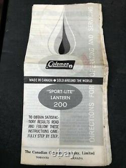 Vtg Coleman Lantern Red Model 200 5 70 May1970 Globe #550 With Original Box