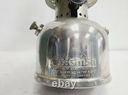 Vtg Lantern Coleman Chrome Model 242b Dated 3-51 March 1951 Glass USA With Box