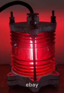 Vtg Nautical Salvage Channel Marker Lantern Maritime Red Signal Beacon WORKS