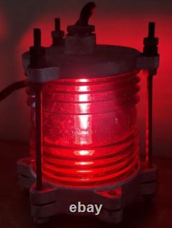 Vtg Nautical Salvage Channel Marker Lantern Maritime Red Signal Beacon WORKS