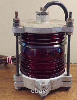 Vtg Nautical Salvage Channel Marker Lantern Maritime Red Signal Beacon WORKS