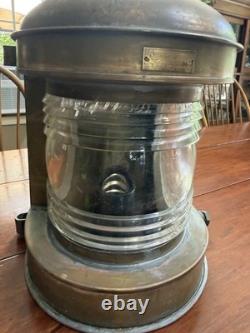 Vtg Perko Perkins Marine Large Brass Navigational Light Lantern