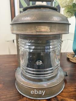 Vtg Perko Perkins Marine Large Brass Navigational Light Lantern