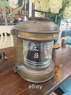 Vtg Perko Perkins Marine Large Brass Navigational Light Lantern