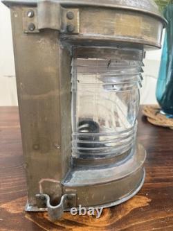 Vtg Perko Perkins Marine Large Brass Navigational Light Lantern