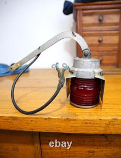 Vtg Railroad Stop Light Train Crossing Switch Arm Lantern Glass Globe antique