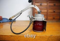 Vtg Railroad Stop Light Train Crossing Switch Arm Lantern Glass Globe antique