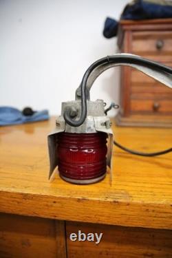 Vtg Railroad Stop Light Train Crossing Switch Arm Lantern Glass Globe antique