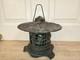 Vtg Solid Cast Iron Japanese Pagoda Lantern Bird Bamboo Org. Green Color Handle