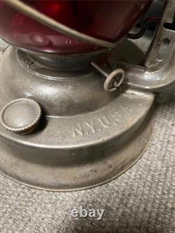 Vtg antique 1923 Dietz No. 2 D-lite railroad lantern red glass d-lite globe rare